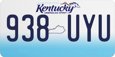 KY license plate 938UYU