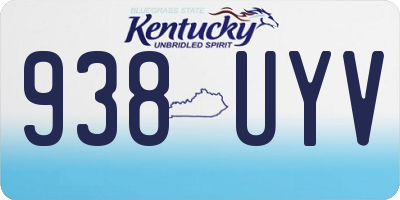KY license plate 938UYV