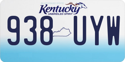 KY license plate 938UYW