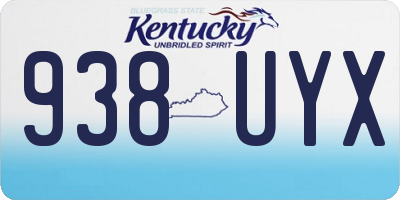 KY license plate 938UYX