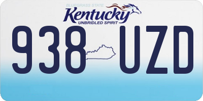 KY license plate 938UZD