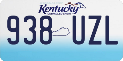 KY license plate 938UZL