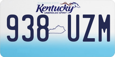 KY license plate 938UZM
