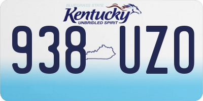 KY license plate 938UZO
