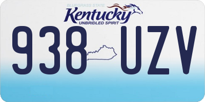 KY license plate 938UZV