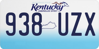 KY license plate 938UZX