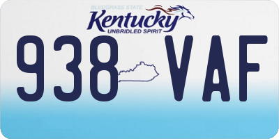 KY license plate 938VAF