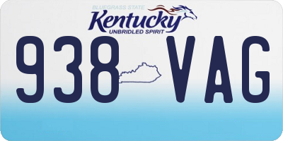 KY license plate 938VAG