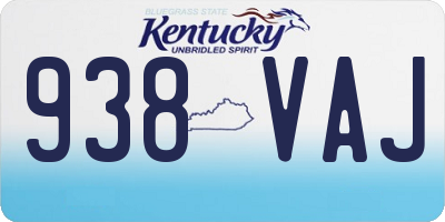 KY license plate 938VAJ