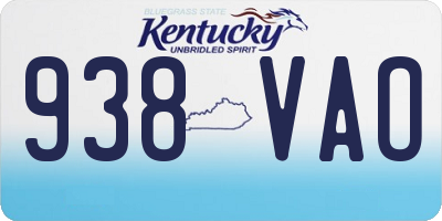 KY license plate 938VAO