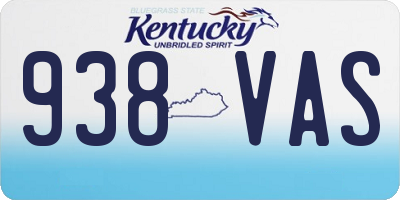 KY license plate 938VAS