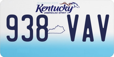 KY license plate 938VAV