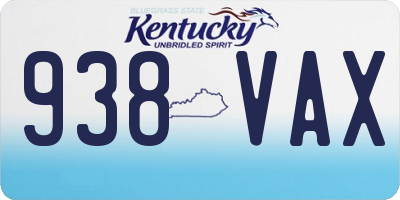 KY license plate 938VAX