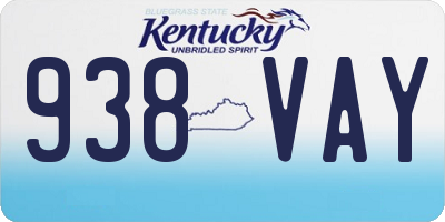 KY license plate 938VAY