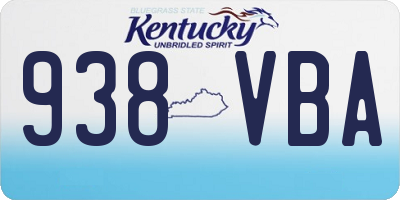KY license plate 938VBA