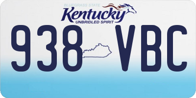 KY license plate 938VBC