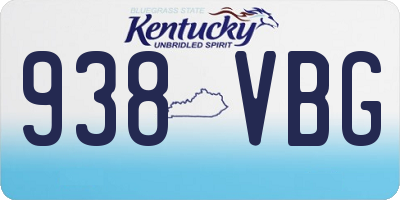 KY license plate 938VBG