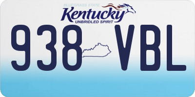 KY license plate 938VBL