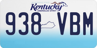KY license plate 938VBM