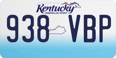 KY license plate 938VBP