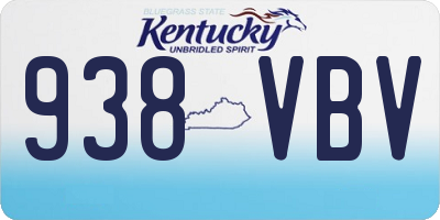 KY license plate 938VBV