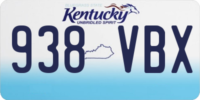 KY license plate 938VBX