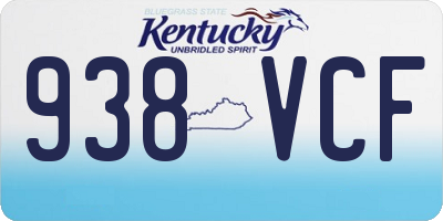 KY license plate 938VCF