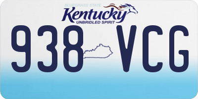 KY license plate 938VCG
