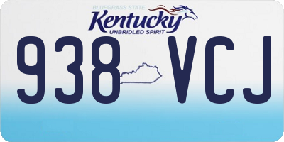 KY license plate 938VCJ