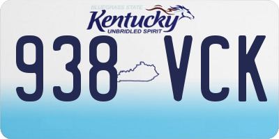 KY license plate 938VCK