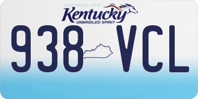 KY license plate 938VCL