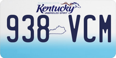 KY license plate 938VCM