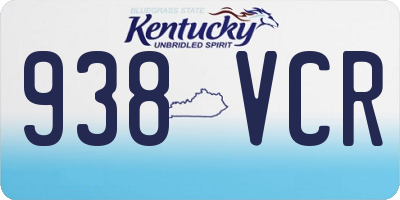 KY license plate 938VCR