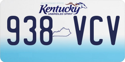KY license plate 938VCV