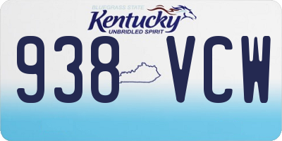 KY license plate 938VCW
