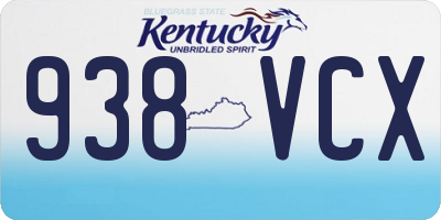 KY license plate 938VCX