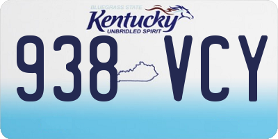 KY license plate 938VCY