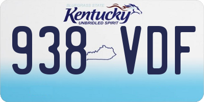 KY license plate 938VDF