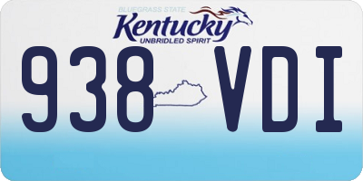 KY license plate 938VDI