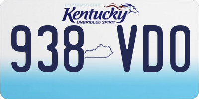 KY license plate 938VDO