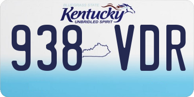 KY license plate 938VDR