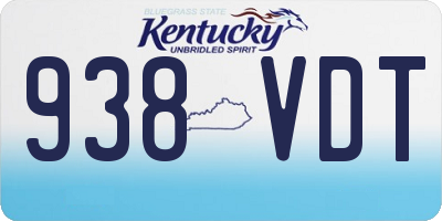 KY license plate 938VDT