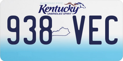 KY license plate 938VEC