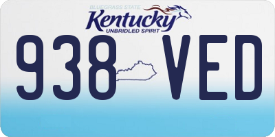 KY license plate 938VED