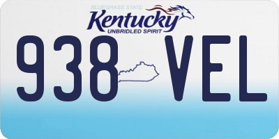 KY license plate 938VEL