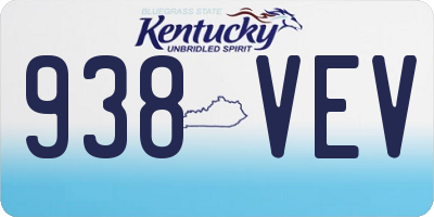 KY license plate 938VEV