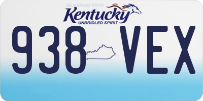 KY license plate 938VEX