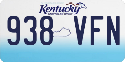 KY license plate 938VFN