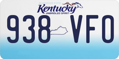 KY license plate 938VFO