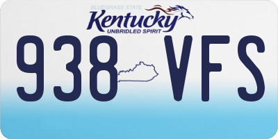 KY license plate 938VFS